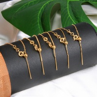 Collier Ras-du-Cou en Acier au Titane et Acier Inoxydable Plaqué Or PVD de 45 cm, Perles Réglables Universelles, Imperméable, pour Bijoux DIY et Accessoires