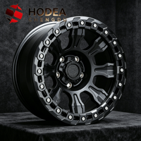 Jantes en alliage tout-terrain HODEA 4x4 - 17*9 18*9 pouces, design Beadlock noir mat pour Tundra/HiluxF-150/Bronco/Prado/Navara/Sierra