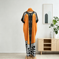 Robe longue d'été abstraite à motifs géométriques, style kaftan, pour femmes africaines, décontractée, modeste, pour les vacances à la plage, grande taille