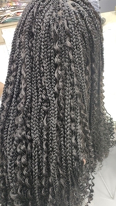 <span class=keywords><strong>Bob</strong></span> bện Tóc Giả Crochet Boho bện Tóc Giả nửa ren phía trước bện Tóc Giả 36 inch 450gram - Product Image 2