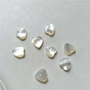 Piedras preciosas personalizadas con forma de corazón para hacer joyas, accesorios de incrustación, color blanco, natural, para madre de perlas, venta al por mayor