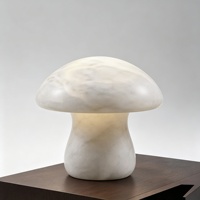 Lampe de table en marbre naturel, base évasée en pierre translucide, intensité variable, CRI 90 élevé, design post-moderne pour chambre d'hôtel