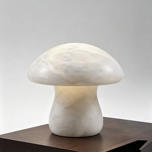 Lampe de table en marbre naturel, base évasée en pierre translucide, intensité variable, CRI 90 élevé, design post-moderne pour chambre d'hôtel - Product Image 6