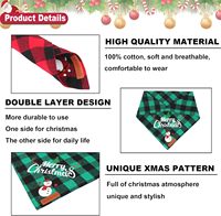 Bandana pour chien Noël classique Plaid écharpe pour animaux de compagnie Triangle bavoirs Foulard Joyeux Père Noël Bonhomme de neige Bandana pour animaux de compagnie pour chiens de taille moyenne