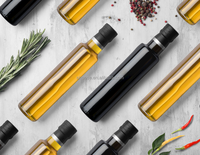 En stock bouteille en verre d'huile comestible 100ml 250ml 500ml 750ml bouteille en verre d'huile d'olive marasca avec distributeur bouchon à vis