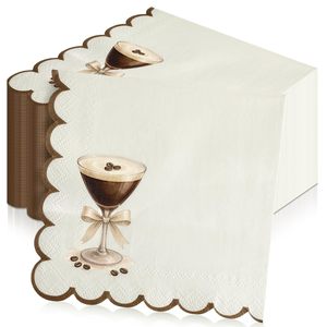 Martini Cocktail Napkins with a Retro Wavy Design, Disposable Paper Napkins for Single Parties - Product Image 5