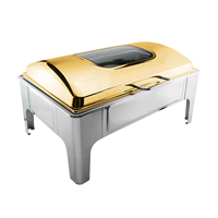 Ensemble de plats chauds de luxe transparents et durables pour buffet, chauffe-plats électriques