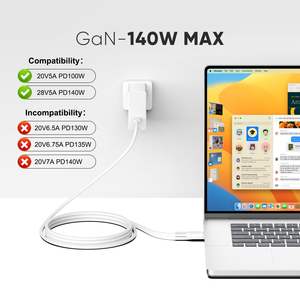 Adaptateur secteur 140W GaN PD pour <span class=keywords><strong>nouveau</strong></span> <span class=keywords><strong>chargeur</strong></span> et adaptateur <span class=keywords><strong>Macbook</strong></span> <span class=keywords><strong>Pro</strong></span> PD3.1 avec jeu de puces Cypress 28V5A - Product Image 5