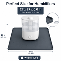 Base de humidificateur en silicone avec rebord surélevé, tapis imperméable anti-fuite pour humidificateur ultrasonique, antidérapant, OEM