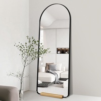 Bon marché, cadre en alliage d'aluminium avec arc complet pour décoration esthétique de la chambre, miroir d'habillage pour chambre à coucher sur pied