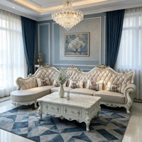 Ensemble de canapés sectionnels en cuir et dentelle, mobilier de salon, canapés pour salon, couleur poudre lotus, pour véranda