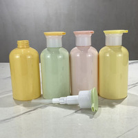 Hengjian 300ml luxe jaune rose vert soin des cheveux emballage lavage à la main liquide vide shampooing bouteille en plastique coloré Lotion pompe