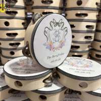 Tambourin en bois de 6 pouces pour mariage, tambourin personnalisé, instrument de musique d'église, vente en gros, prix compétitif