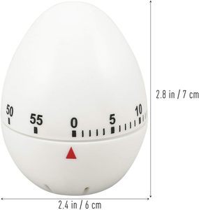 Minuterie de compte à rebours de cuisine blanche portable en forme d'oeuf minuterie de rotation mécanique pour la cuisson manuelle cuisson à la maison friture en plastique - Product Image 6