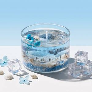 Luxury Ocean Theme Jelly <b>Wax</b> <b>Candle</b> With Real Seashells For Coastal Home Decor Wholesale Private Label Premium Beach Set - Product Image 1