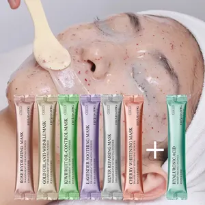 Máscara facial de colágeno, beleza facial, cuidados com a planta, cristal, em pó, máscara hidratante orgânica, clareamento, máscara facial