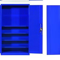 Armoire à outils robuste en acier, armoire de rangement pour garage, organisateur à panneaux perforés, armoire mobile verrouillable pour atelier