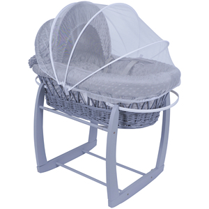 Ensemble de literie Minky gris pour panier de bébé (panier de Moïse) (exclusif), couverture matelassée Dimple pour <span class=keywords><strong>berceau</strong></span> et <span class=keywords><strong>transat</strong></span> bébé - Product Image 2