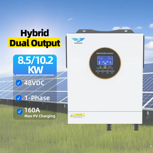 ระบบไฮบริดโซลาร์แบบเชื่อมต่อกริด 8.5KW ถึง 10.2KW สองเอาต์พุต 230VAC เฟสเดียว 2Mppts 160A 48VDC รุ่นยุโรป พร้อมคลื่นไซน์บริสุทธิ์ - Product Image 2