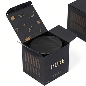 Custom Eco-Friendly Recyclable Paperboard Candle <b>Box</b> <b>Foldable</b> Design Varnishing Finish Custom Logo Option Black Color Gifts - Product Image 2