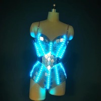 Costume LED Cosplay Futuristic Light Up Clothing Women Luminous Show Party Dance Rave Outfit Robot Gogo Dancer Fancy Wear