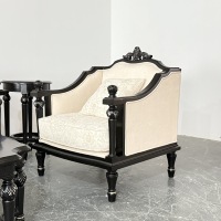 Fauteuil à dossier inclinable de style Chesterfield, canapé simple rectangulaire pour salon, meubles en tissu pour villas, bois