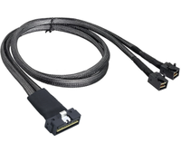 Câble de serveur haute vitesse Pcie Gen5 MCIO 8i vers 2x SFF-8643 Mini SAS
