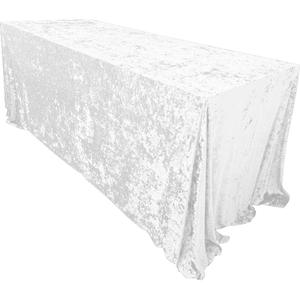 Manteles de terciopelo blanco lisos de poliéster de 120 " / 132" personalizados al por mayor manteles redondos para fiesta de boda - Product Image 4