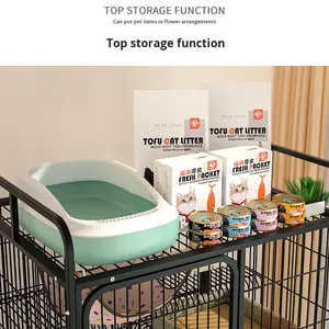 <span class=keywords><strong>Cage</strong></span> pour chat en fer, villa avec toilettes intégrées, espace libre, petite maison pour chat d'intérieur, nid, toutes saisons, Hebei - Product Image 3