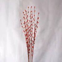 Ranting Bunga Kertas Mewah dengan Buah Merah Cina, Batang Bunga Buatan dengan Kuncup Bunga untuk Dekorasi Rumah dan Tahun Baru