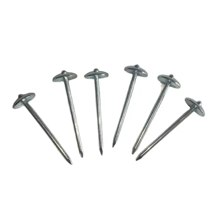 2.5inch Zinc coated umbrella head construction nails twisted roofing nails with washer zhongtingsteel