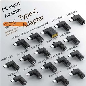 Adaptateur secteur 90 degrés PD 65W USB Type C mâle avec <span class=keywords><strong>prise</strong></span> DC 7406 4506 5510 connecteur USB C chargeur pour ordinateur portable et téléphones - Product Image 1