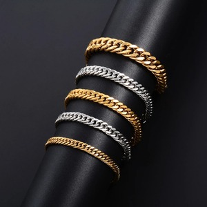Bracelet gourmette cubaine classique punk en acier inoxydable pour homme, bijou de poignet tendance, cadeau - Product Image 1