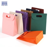 Sacs en papier kraft recyclables à poignées, différentes capacités, pour emporter, qualité alimentaire, imperméables, fond plat, marron, pour café