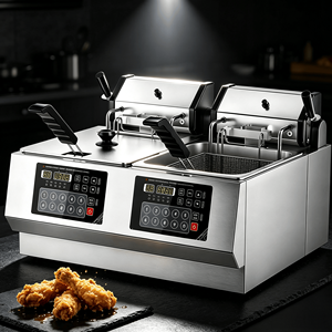 Friteuse sans ventilation professionnelle en acier inoxydable avec filtration intégrée pour usage intérieur - Product Image 1