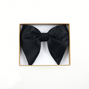 Cuyino Wholesale Mens Oversized 100% Silk Solid <strong>Black</strong> <strong>Bow</strong> <strong>Tie</strong> Solid Color Formal Tuxedo Big Bowtie Vintage Large Bowtie - Product Image 4