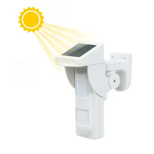 Wireless 433MHz Outdoor Waterproof Solar Chargeable Battery Powered Dual PIR Motion Sensor Detector Pet Immunity & Tamper Switch