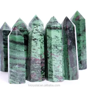 Crystal Healing Stones Folk Polished Red Ruby in Zoisite Crystal Point Tower for Sale