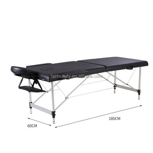 Salon de beauté <span class=keywords><strong>SPA</strong></span> <span class=keywords><strong>2</strong></span> sections en alliage d'aluminium Table de massage pliable Table réglable Table de massage portable Lit de massage facial - Product Image 4