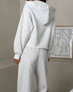 Ensemble 2 pièces OEM nouveau design grande taille ample avec sweat à capuche zippé et pantalon de survêtement en coton French Terry pour femme - Product Image 6