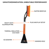 Brosse à neige multifonctionnelle détachable avec grattoir à glace pour dégivrage et élimination de la neige