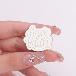Broches émaillées 'Aie Confiance' Jésus, Croyances Religieuses, Badges Décoratifs pour Revers, Sacs à Dos et Vêtements, Vente en Gros, Cadeau pour Chrétiens - Product Image 1