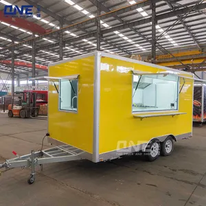 Satılık bir mobil gıda römorkü sokak otomat dondurma arabası mobil gıda kamyonu bar römork ticari mutfak ekipmanları