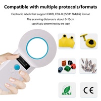 Lecteur de puces RFID FDX-B portable 134,2 kHz pour animaux de compagnie, vaches, chiens, lecteur de puces en verre, scanner de puces pour animaux