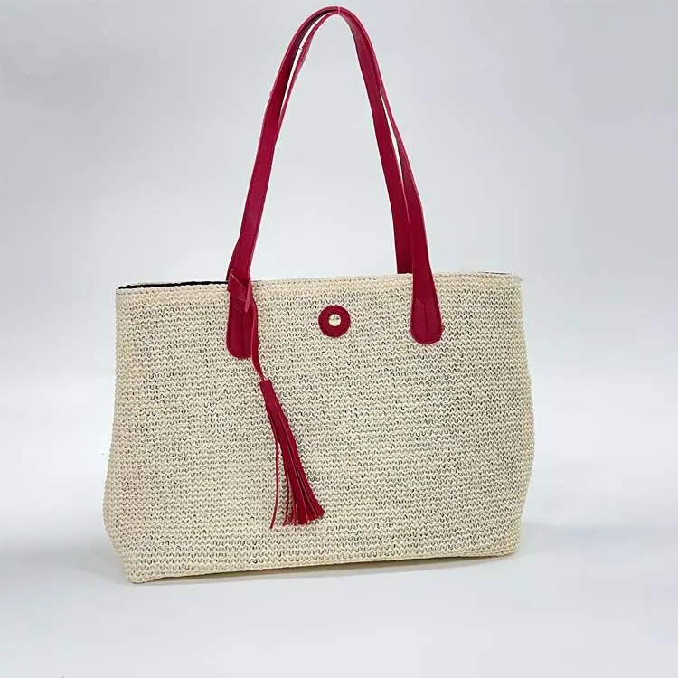 Le donne all'ingrosso di vendita calde moda borse di paglia di lusso borsa Tote di iuta personalizzata