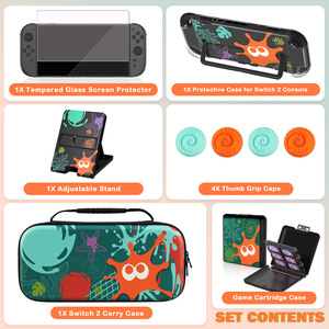 Estuche Protector Rígido con Diseño de <span class=keywords><strong>Splatoon</strong></span>, Soporte para Jugar, Caja para Tarjetas de Juego, Protector de Pantalla para Consola Nintendo Switch <span class=keywords><strong>2</strong></span> NS2 - Product Image 2