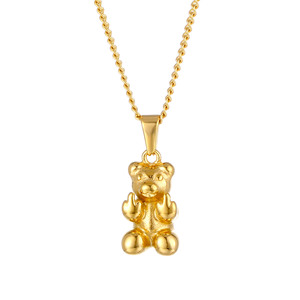Collar de Cadena con Oso Despectivo, Joyería Hip Hop, Acero Inoxidable, Chapado en Oro de 18K PVD, Hipoalergénico, para Mujeres y Hombres, Regalo - Product Image 4
