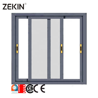 Fenêtre en aluminium personnalisée NFRC AS2047 Design moderne prix d'usine Fenêtre coulissante en verre à double cadre en aluminium noir