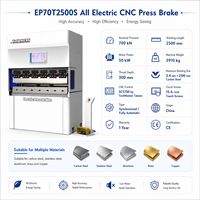 Prensa Plegadora Eléctrica CNC de 70 Toneladas con Doble Servo y 2500 mm de Ancho de Trabajo para Plegado de Chapa Metálica de Precisión