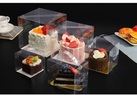 Boîte Transparente de Luxe Personnalisée pour Gâteau d'Anniversaire, de Pâtisserie ou de Dessert, Petit Format Jetable de Quatre Pouces en Plastique
